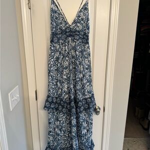 Blue and White Patterned Dress